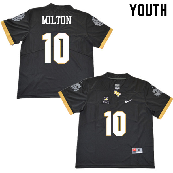 Youth #10 McKenzie Milton UCF Knights College Football Jerseys Sale-Black - Click Image to Close